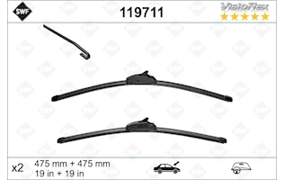 Flatblade set 475 + 475 mm