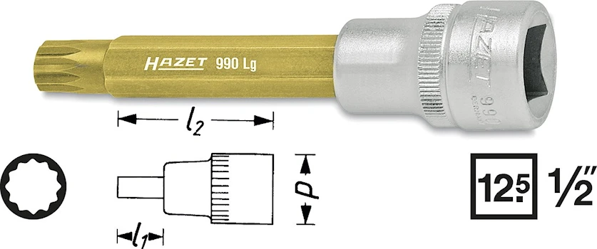 Hylsa 1/2" XZN M14