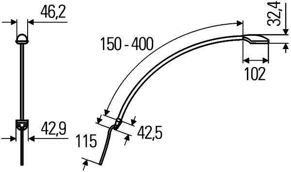 Läslampa 9-31V LED 15cm flexar