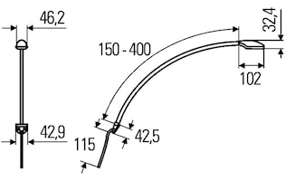 Läslampa 9-31V LED 40cm flexar