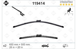 Flatbladesats 650/500