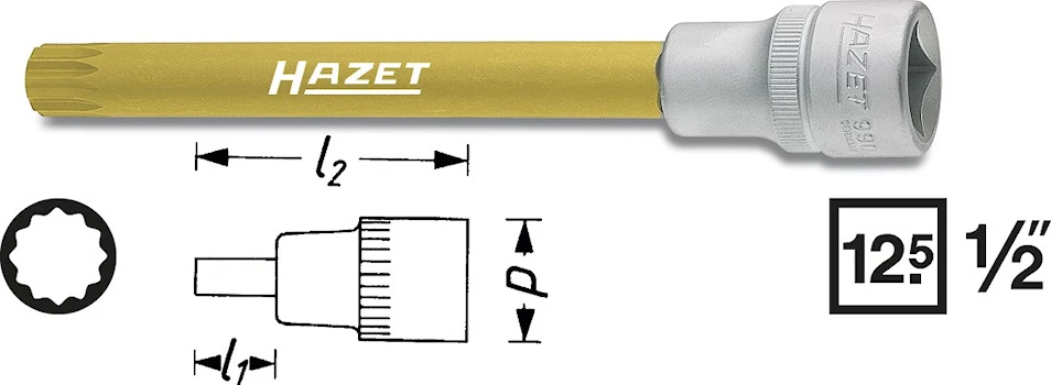 Hylsa 1/2" XZN M10