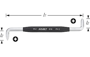 Vinkelskruvmejsel PH1+PH2
