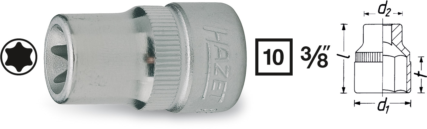 Hylsa 3/8 Torx E14