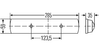 Lysrörsarmatur 24V 9W 285x59mm