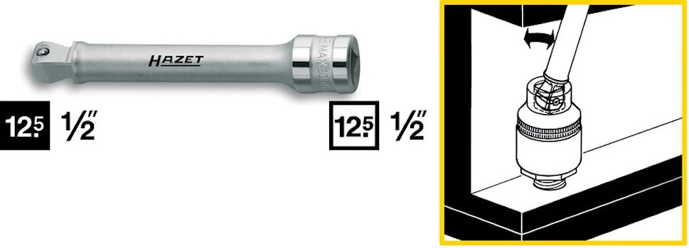 Förlängare 1/2" 123mm med kula