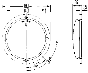 Innerbelysning 24V 180mm Ø