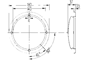 Innerbelysning 24V 180mm Ø