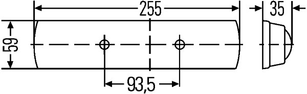 Lysrörsarmatur 24V 7W 255x59mm