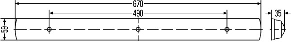 Lysrörsarmatur 24V 13W 668×59