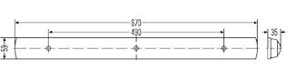 Lysrörsarmatur 24V 13W 668x59