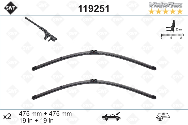 Flatblade set 475 + 475mm