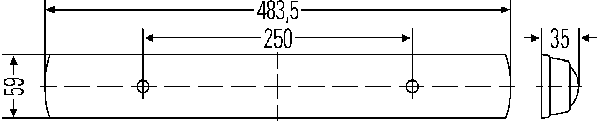 Lysrörsarmatur 12V 8W 438x59mm