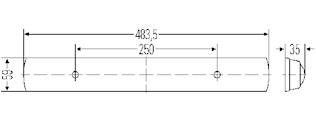 Lysrörsarmatur 12V 8W 438x59mm